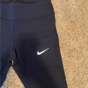 Nike Black Leggings with draw strings and back zipper